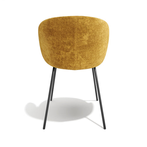 Sia Home - Eetkamerstoel LUNA - Fluweel met structuur - Mosterd - 53.5cm - vtwonen shop