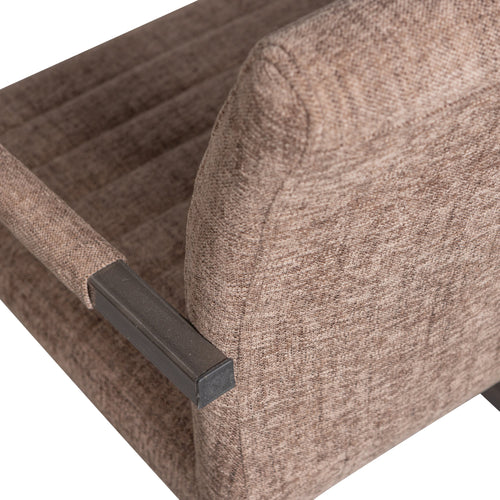 WOOOD eetkamerstoelen Bas - Geweven Stof - Bruin Melange - Set van 6