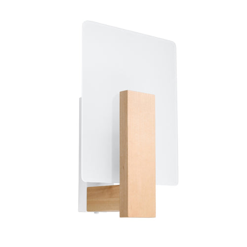 Sollux Lighting Wandlamp LAPPO naturel hout - 16x12x30,5cm