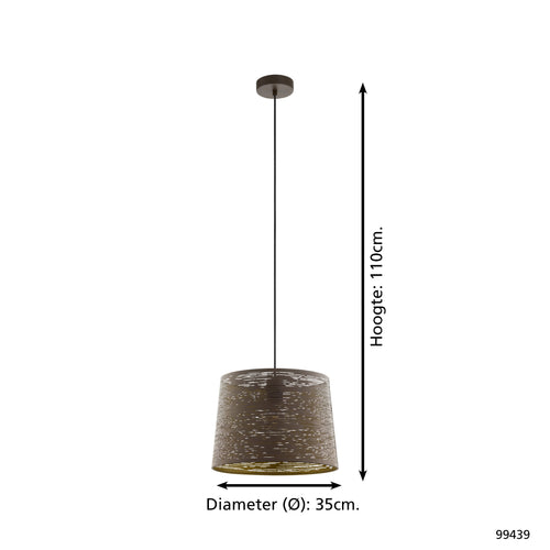 EGLO hanglamp Segezia - e27 - ø 35 cm - mokka - vtwonen shop