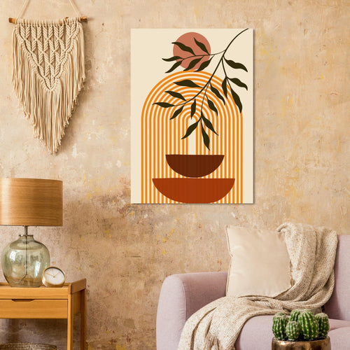 Artfulprints Poster Boho – Golden arch   - A4 21x29.7 cm - Geel
