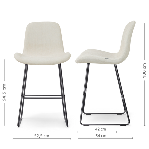 Nolon Nino-Fé barkruk cottonbeige - zwart onderstel - 65 cm - vtwonen shop