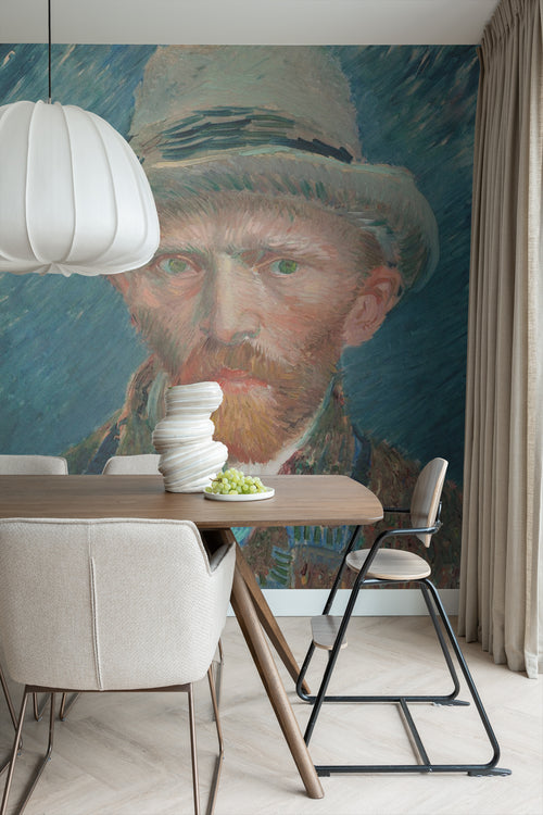 Sanders & Sanders fotobehang Zelfportret van Vincent van Gogh blauw - 200 x 279 cm - 950060 - vtwonen shop