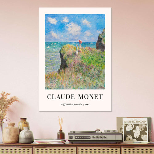 Artfulprints  Claude Monet - Cliff walk at Pourville   poster A4 21x29.7 cm - vtwonen shop