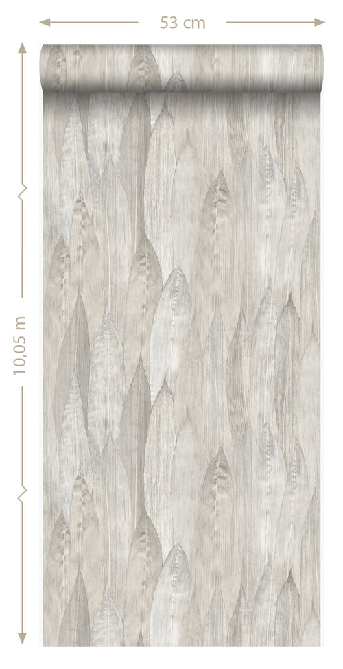 Origin Wallcoverings eco-texture vliesbehang bladeren warm grijs - 53 cm x 10,05 m - 347372 - vtwonen shop