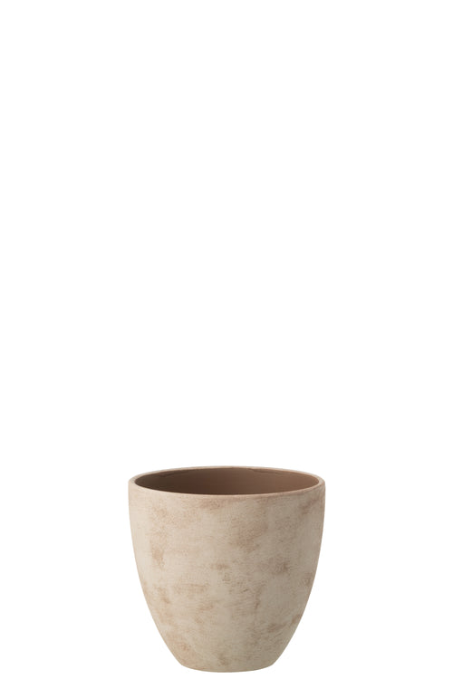 J-Line bloempot Rond - keramiek - beige - medium