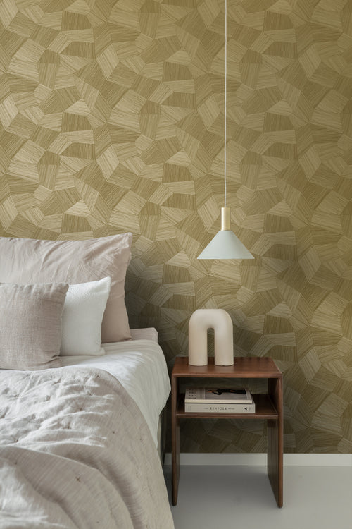 Origin Wallcoverings behang grafisch 3D motief goud - 53 cm x 10.05 m - 347822 - vtwonen shop
