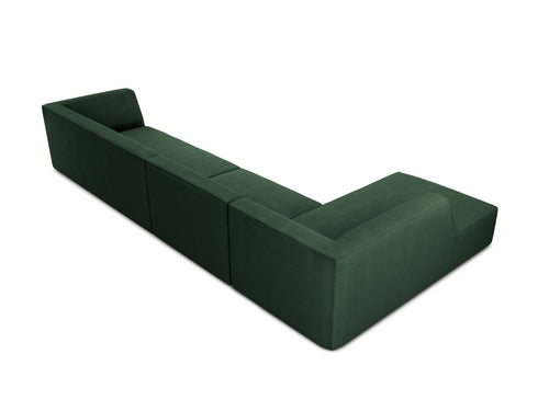Micadoni linker hoekbank Ruby 5-zits, structurele stof, groente - 180x366x69cm