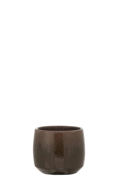 J-Line bloempot Boord - keramiek - groen - small - 2 stuks - Ø 14.5 cm