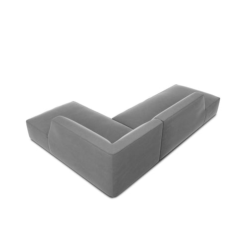Cosmopolitan Design - Modulaire hoekbank rechts Siena 4-zits, flueel grijs - 180x273x69cm