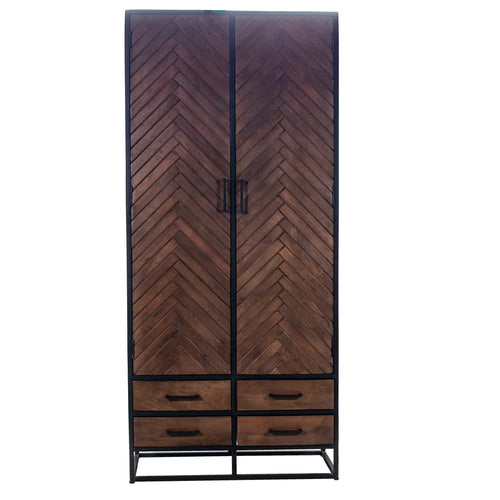 Giga Meubel Wandkast Isa - Bruin Hout - 90x40x200cm - vtwonen shop