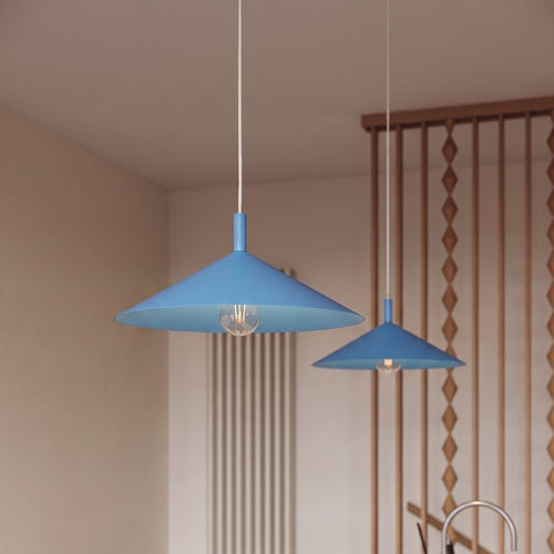 Sollux Lighting Hanglamp NOX 40 lichtblauw - 40x40x135cm