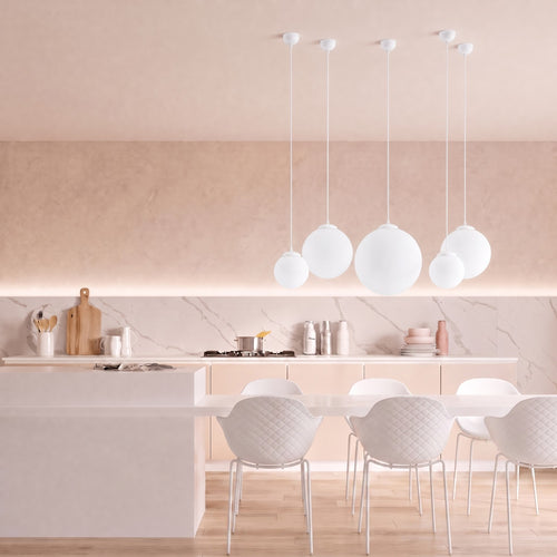 Sollux Lighting Hanglamp UGO 40 wit - 40x40x130cm