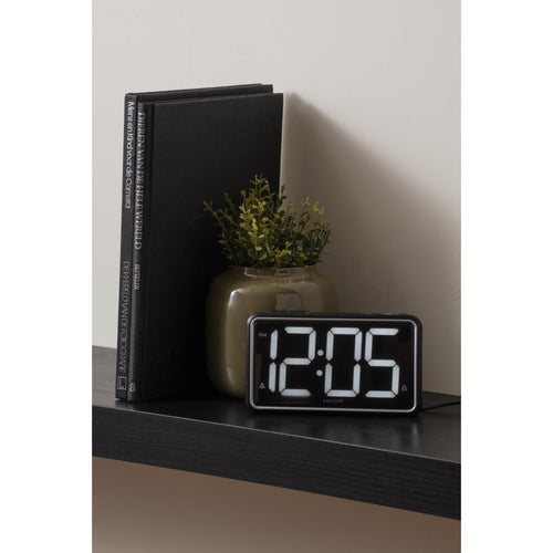 Karlsson wekker New Retro - zwart - 16.5x4.5x9cm - vtwonen shop