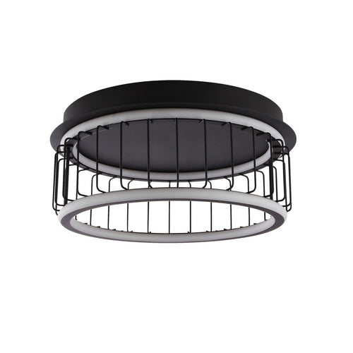 Circolo Cage LED-plafondlamp, zwart metaal