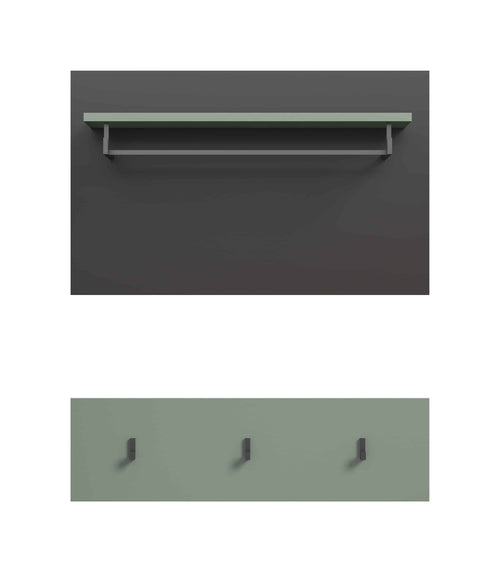 Furnilux Wandgarderobe Canu 73x80x27 cm in basalt grijs en Smoke Green Nb - vtwonen shop