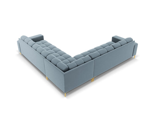 Cosmopolitan Design Symmetrische hoekbank Bali 6-zits, flueel, lichtblauw - 256x256x75cm