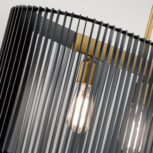 Elstead Kichler Linara Draadframe hanglamp zwart en natuurlijk messing