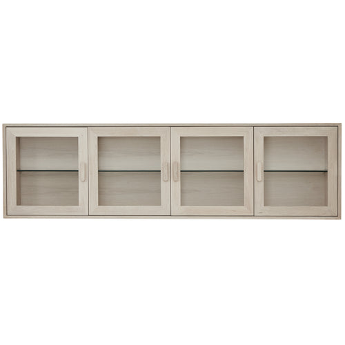 Furnhouse 4-deurs wandkast Porto - Witte olie - MDF, Eikenfineer, Glas - 34x212x60