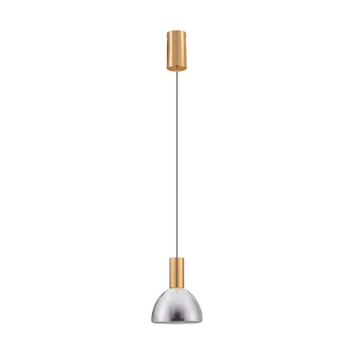 Nova Luce VOI Dome hanglamp voor plafond, rookkleurig messing goud, LED 8W 239lm 3000K