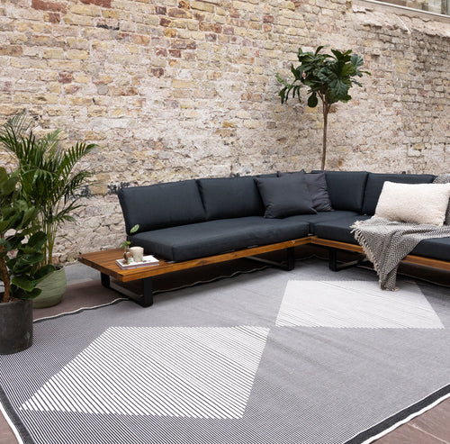 Buitenkleed Kite - Zwart/Wit - dubbelzijdig - EVA Interior - 240 x 340 cm - vtwonen shop