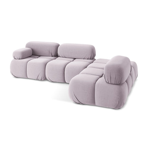 LaMiaSofa hoekbank rechts Sanremo - velours - lavendel - 285x190x70