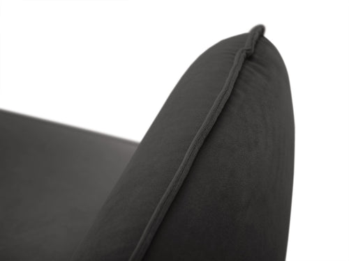 Cosmopolitan Design Bank Vienna 2-zits, flueel, donkergrijs - 92x160x95cm