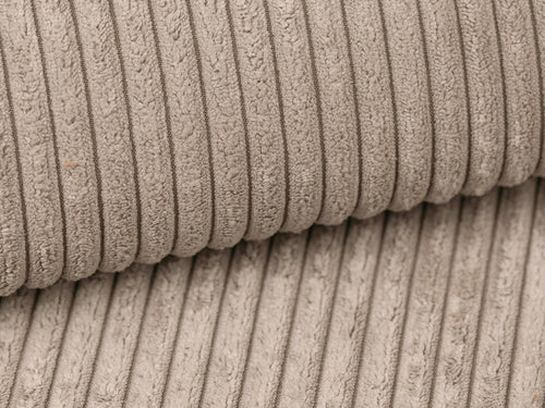 Cosmopolitan Design Modulaire panoramische hoekbank rechts Campi 7-zits, ribfluwelen cappuccino - 255x330x70cm
