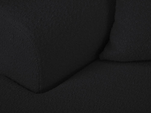 Cosmopolitan Design Uitklapbare hoekbank links met opbergdoos Kyoto 4-zits, boucle, zwart - 145x241x88cm