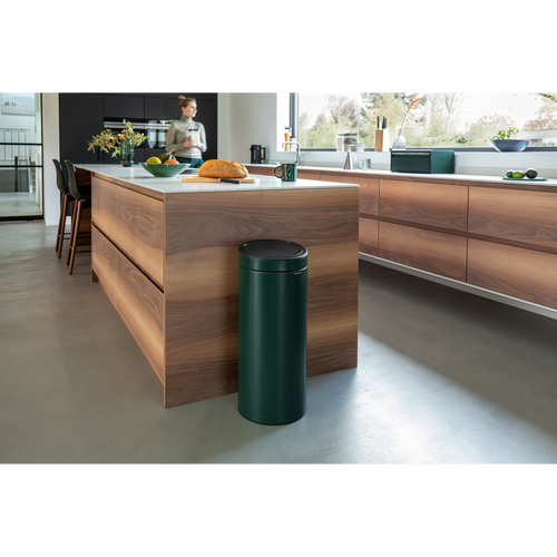 Brabantia Touch Bin New afvalemmer, 30 liter, kunststof binnenemmer - Pine Green