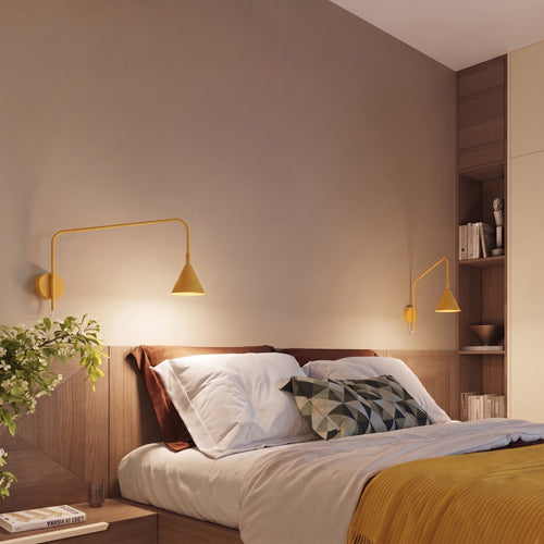 Sollux Lighting Wandlamp NOX 1 geel met schakelaar - 14x61x30cm