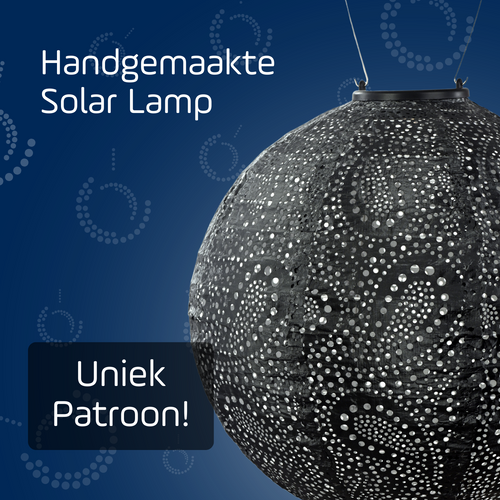 Lumiz solar lampion - paisley rond - 30 cm - donkergrijs