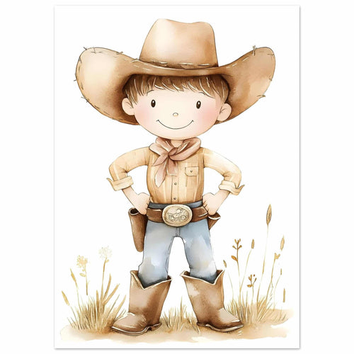 Artfulprints  Avontuurlijke cowboy   poster 50x70 cm - vtwonen shop