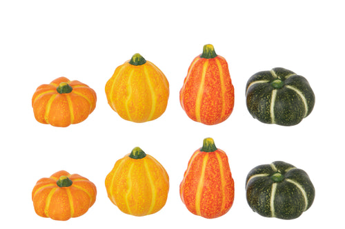 J-Line decoratie Pompoen - keramiek - mix - doos van 8 - vtwonen shop