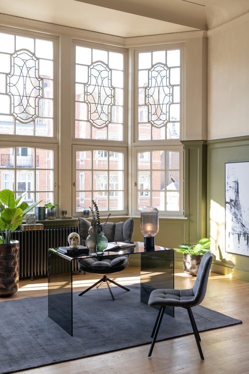 J-Line stoel Morgan - textiel/metaal - grijs - 2 stuks - vtwonen shop