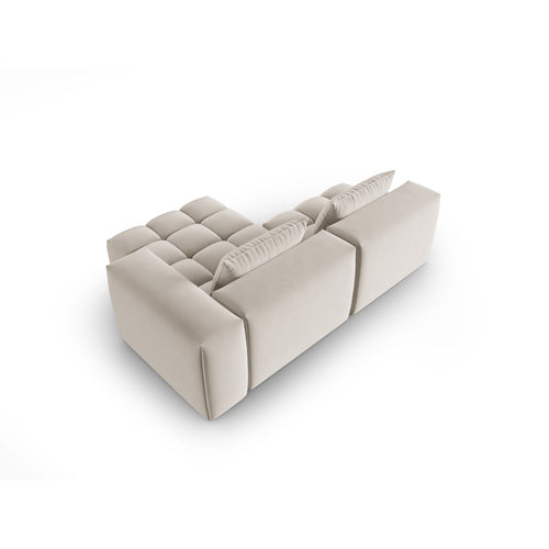 Cosmopolitan Design - Modulaire hoekbank rechts Verona 3-zits, flueel ecru - 145x205x70cm