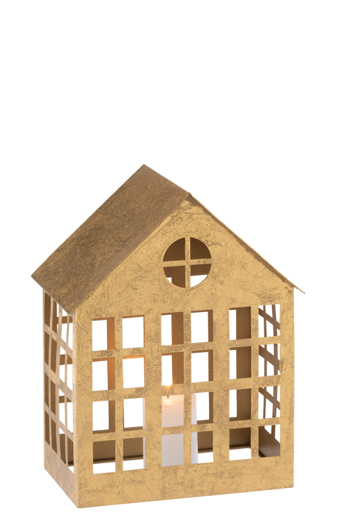 J-Line kaarshouder Huis Delta - ijzer - goud