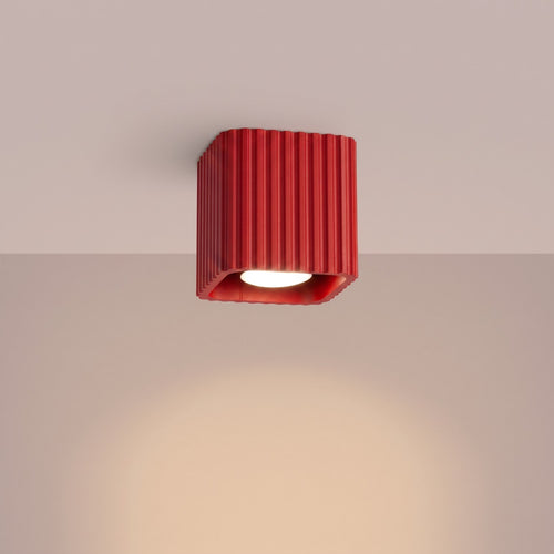 Sollux Lighting Plafondlamp RIFF 1 rood GU10 - 10x10x10cm
