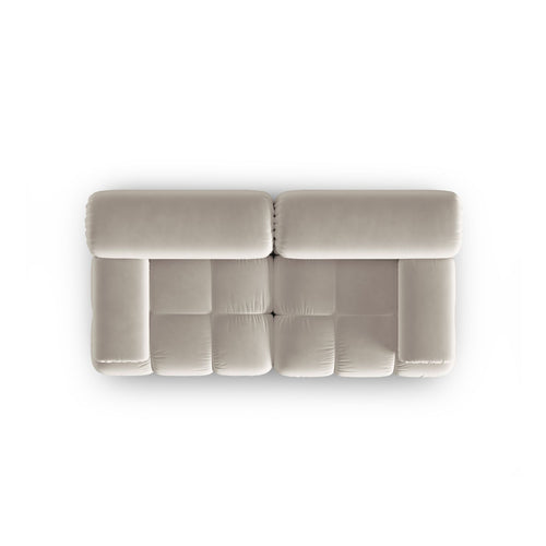 Cosmopolitan Design - Modulaire bank Cortina 2-zits, flueel donkerbeige - 94x188x70cm