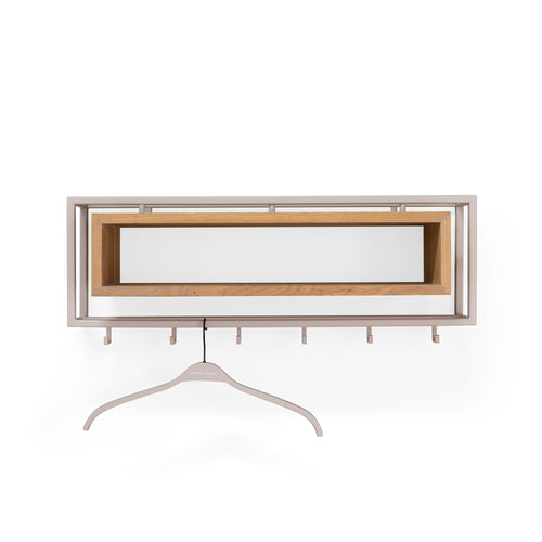 Spinder Design kapstok School 80 - Silky Taupe / Eiken - 6 haken