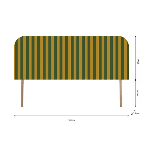 Gestoffeerd fluwelen hoofdbord met strepen 160x97cm