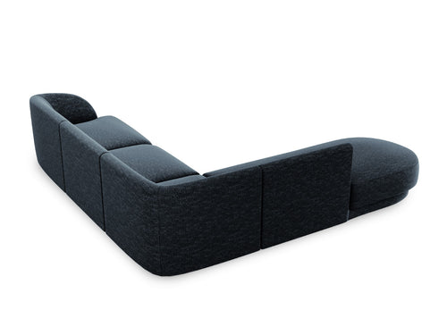 Micadoni linker hoekbank Miley 6-zits, chenille, koningsblauw - 248x255x70cm