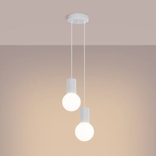 Sollux Lighting Hanglamp HALO 2P wit - 15x15x120cm