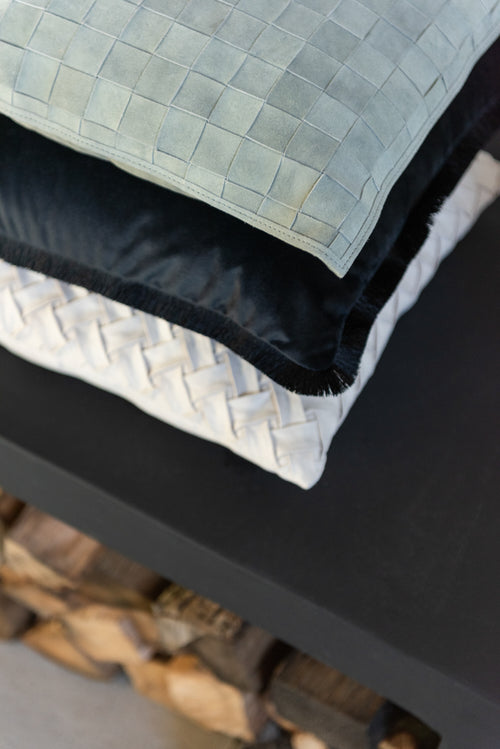 J-Line kussen Vierkant - leder - groen - vtwonen shop