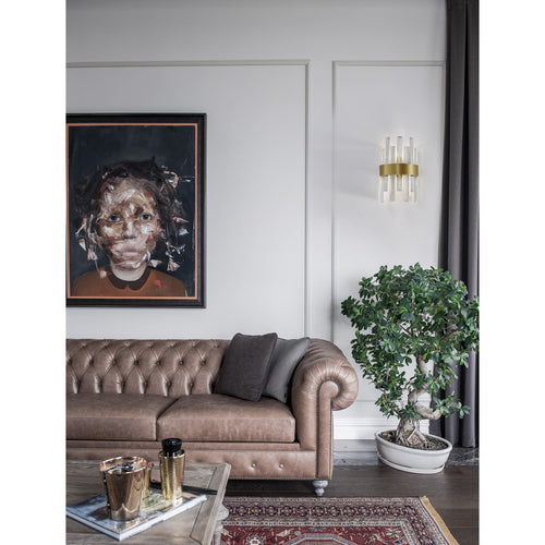 Merano Kimberley Wandlamp Satijn Goud Metaal Helder Kristal (7 stuks) LED G9