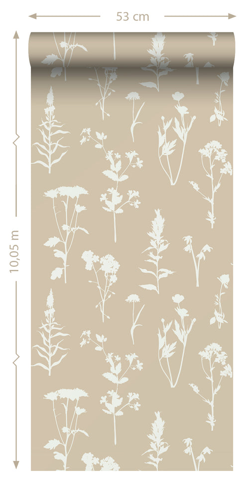 ESTAhome behang veldbloemen zand beige - 0.53 x 10.05 m - 139484 - vtwonen shop