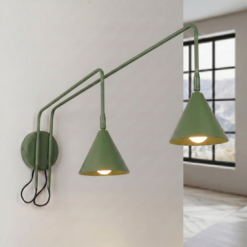 Sollux Lighting Wandlamp NOX 2 olijfgroen met schakelaar - 150x80x30cm