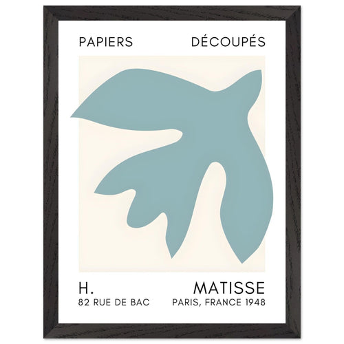 Artfulprints Poster met Lijst Matisse – Floating forms turquoise   - 30x40 cm - Turquoise