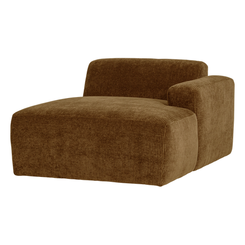 WOOOD chaise longue bank rechts Mojo Base - Rib - Honinggeel - 74x112x162