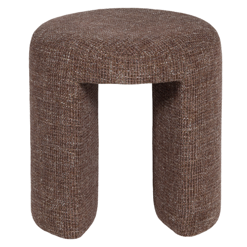 WOOOD gestoffeerde kruk Charlie - Grof Geweven Stof - Oudroze - 47x45x45